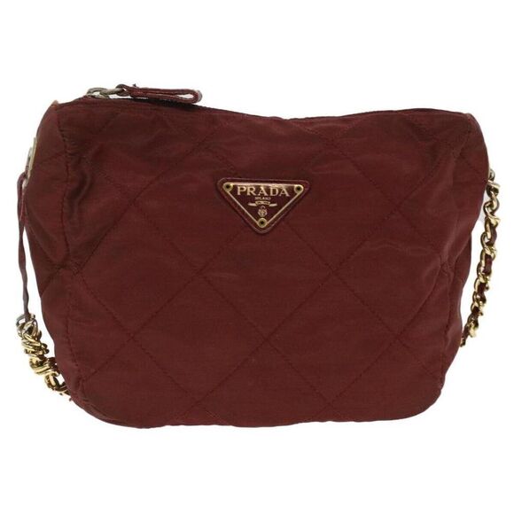 PRADA Chain Shoulder Bag Nylon Red - Picture 13 of 15